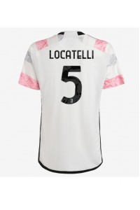 Juventus Manuel Locatelli #5 Jalkapallovaatteet Vieraspaita 2023-24 Lyhythihainen